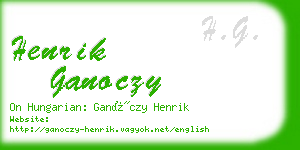 henrik ganoczy business card